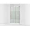 Sliding shower door, 75-1/2" H x 44-1/4 - 47-5/8" W, with heavy 5/16" thick Crystal Clear glass with privacy band