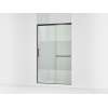 Sliding shower door, 75-1/2" H x 50-1/4 - 53-5/8" W, with heavy 5/16" thick Crystal Clear glass with privacy band