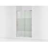 Sliding shower door, 75-1/2" H x 50-1/4 - 53-5/8" W, with heavy 5/16" thick Crystal Clear glass with privacy band