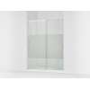 Sliding shower door, 75-1/2" H x 56-1/4 - 59-5/8" W, with heavy 5/16" thick Crystal Clear glass with privacy band