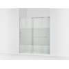 Sliding shower door, 75-1/2" H x 68-1/4 - 71-5/8" W, with heavy 5/16" thick Crystal Clear glass with privacy band