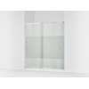 Sliding shower door, 75-1/2" H x 68-1/4 - 71-5/8" W, with heavy 5/16" thick Crystal Clear glass with privacy band