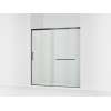 Sliding shower door, 75-1/2" H x 68-1/4 - 71-5/8" W, with heavy 5/16" thick Crystal Clear glass