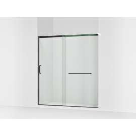 Sliding shower door, 75-1/2" H x 68-1/4 - 71-5/8" W, with heavy 5/16" thick Crystal Clear glass