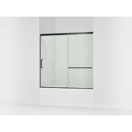 Sliding bath door, 56-3/4" H x 56-1/4 - 59-5/8" W with heavy 5/16" thick Crystal Clear glass