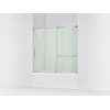 Sliding bath door, 56-3/4" H x 56-1/4 - 59-5/8" W with heavy 5/16" thick Crystal Clear glass