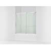 Sliding bath door, 56-3/4" H x 56-1/4 - 59-5/8" W with heavy 5/16" thick Crystal Clear glass