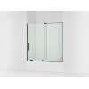 Sliding bath door, 58-1/4" H x 55-3/4 - 59-3/4" W, with 5/16" thick Crystal Clear glass