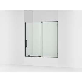 Sliding bath door, 58-1/4" H x 55-3/4 - 59-3/4" W, with 5/16" thick Crystal Clear glass
