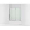Sliding bath door, 58-1/4" H x 55-3/4 - 59-3/4" W, with 5/16" thick Crystal Clear glass