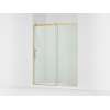 77" H sliding shower door with 3/8"-thick glass