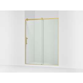 77" H sliding shower door with 3/8"-thick glass