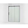 77" H sliding shower door with 3/8"-thick glass