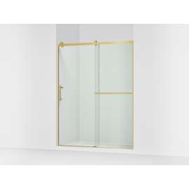 77" H sliding shower door with 3/8"-thick glass