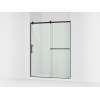 77" H sliding shower door with 3/8"-thick glass