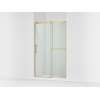 77" H sliding shower door with 3/8"-thick glass