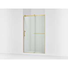 77" H sliding shower door with 3/8"-thick glass