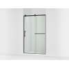 77" H sliding shower door with 3/8"-thick glass