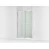 77" H sliding shower door with 3/8"-thick glass
