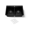 33" top-/undermount double-bowl kitchen sink