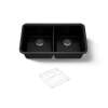 33-1/2" undermount double-bowl kitchen sink