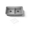 33-1/2" undermount double-bowl kitchen sink