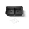 33-1/2" undermount double-bowl kitchen sink