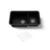 33-1/2" undermount double-bowl kitchen sink