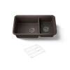 33-1/2" undermount double-bowl kitchen sink