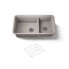 33-1/2" undermount double-bowl kitchen sink