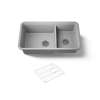 33-1/2" undermount double-bowl kitchen sink