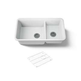 33-1/2" undermount double-bowl kitchen sink