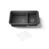33-1/2" undermount double-bowl kitchen sink