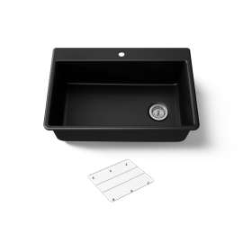 33" top-/undermount single-bowl kitchen sink