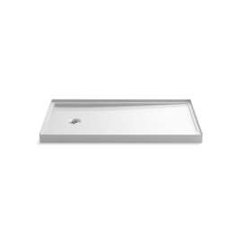 60" x 32" alcove shower base, left drain