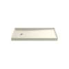60" x 32" alcove shower base, left drain