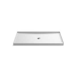 60" x 34" alcove shower base, center drain