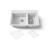 33" top-mount double-bowl kitchen sink
