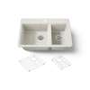 33" top-mount double-bowl kitchen sink