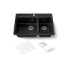 33" top-mount double-bowl workstation kitchen sink