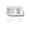 33" top-mount double-bowl kitchen sink