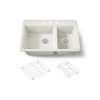 33" top-mount double-bowl kitchen sink