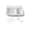 33" top-mount double-bowl workstation kitchen sink