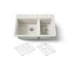 33" top-mount double-bowl kitchen sink