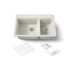 33" top-mount double-bowl workstation kitchen sink