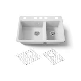33" undermount double-bowl kitchen sink