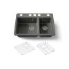 33" undermount double-bowl kitchen sink