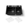 33" undermount double-bowl kitchen sink
