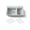 33" undermount double-bowl kitchen sink