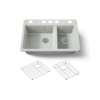 33" undermount double-bowl kitchen sink